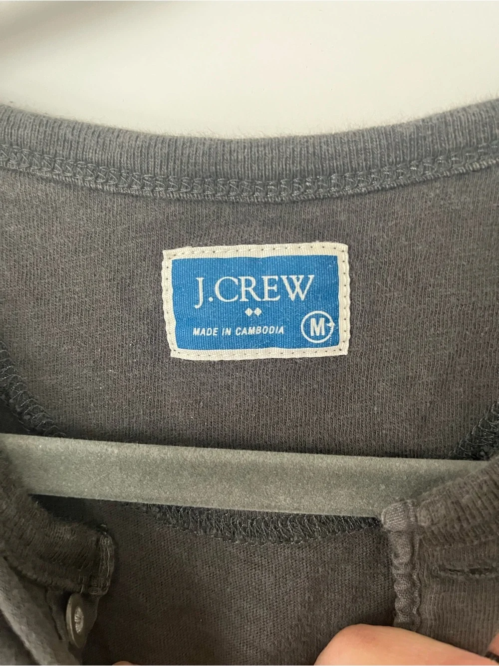 J.Crew Men’s Medium Dark Gray Long Sleeve Henley Shirt